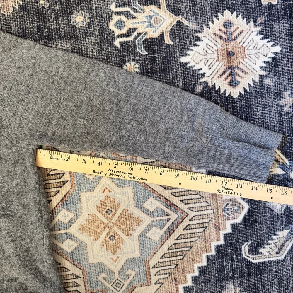 Ellen Tracy 100% Wool Oversized Full Zip Up Long Cardigan Gray Size Medium - Picture 12 of 14